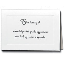 Raised Print Acknowledgment Cards