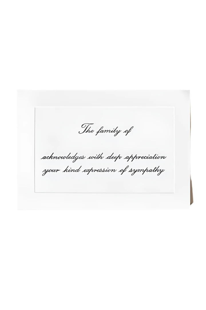 Acknowledgment Standard Print Embossed Panel