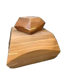 Sculpted Cherry Wood Urn Set
