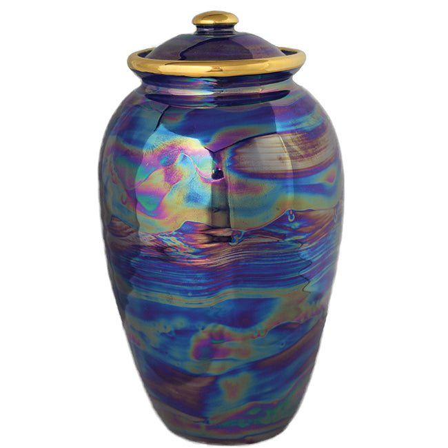 Blue Pearl Iridescent Urns