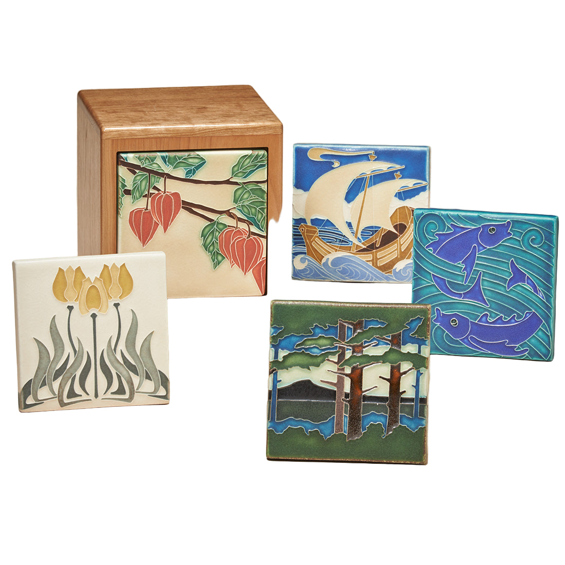 Galvin Urn with Ceramic Tile