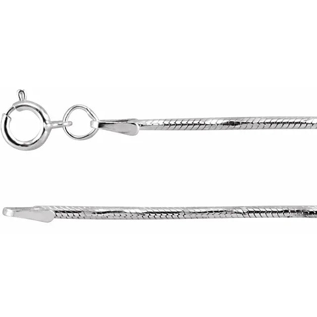 Sterling Silver 1.25 mm Diamond-Cut Snake Chain