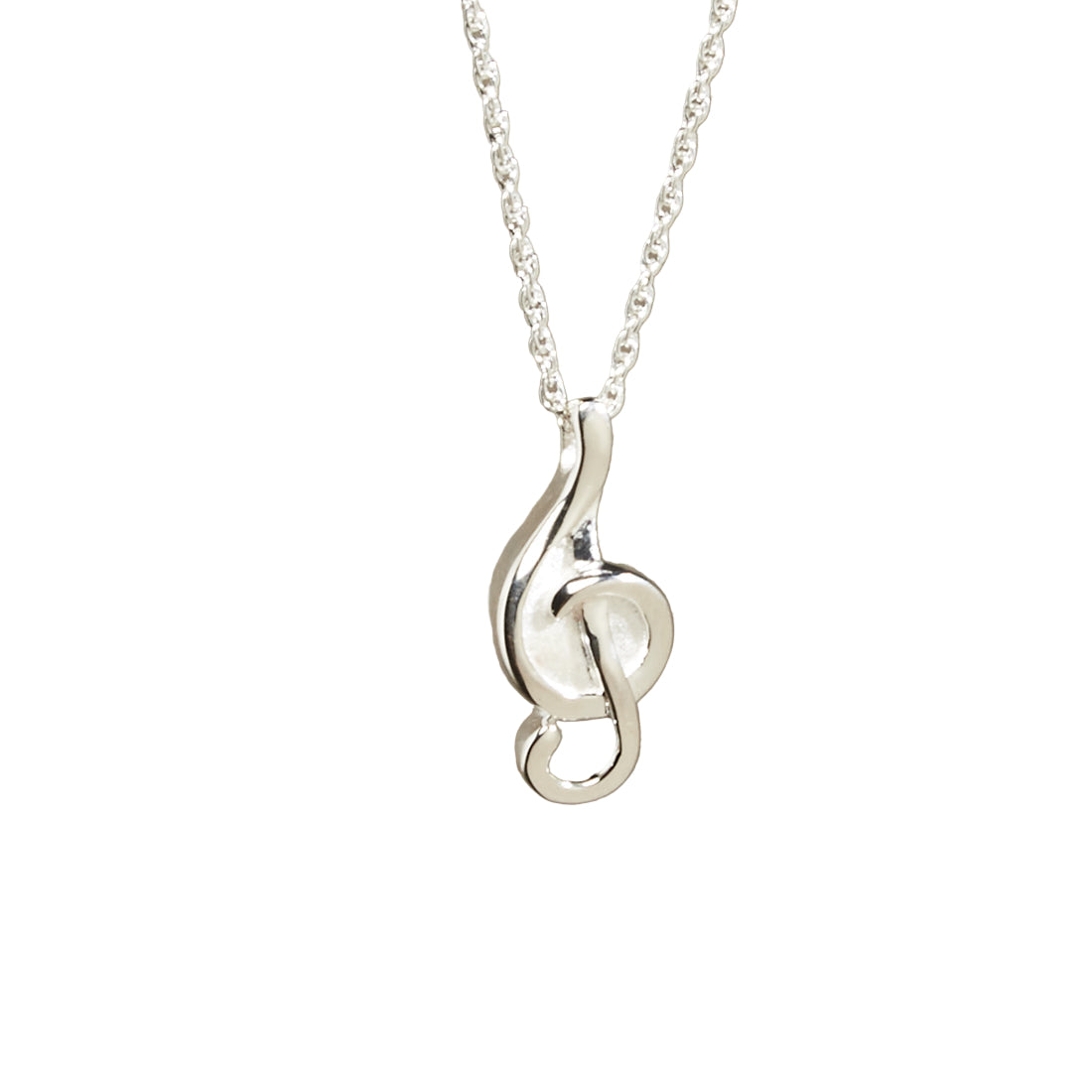 Music Note Cremation Pendant; Sterling Silver