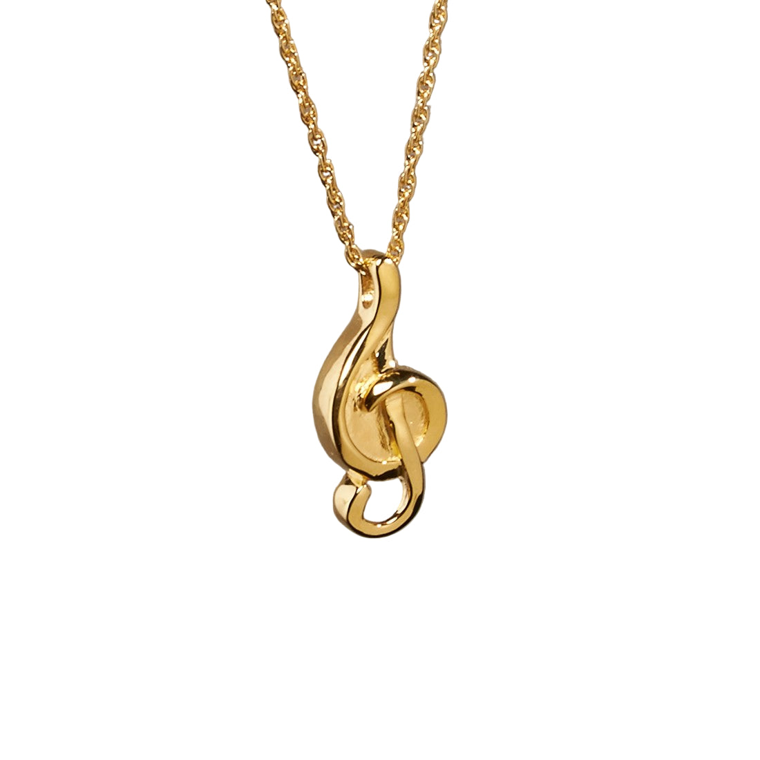 Music Note Cremation Pendant; 14k Gold Plated