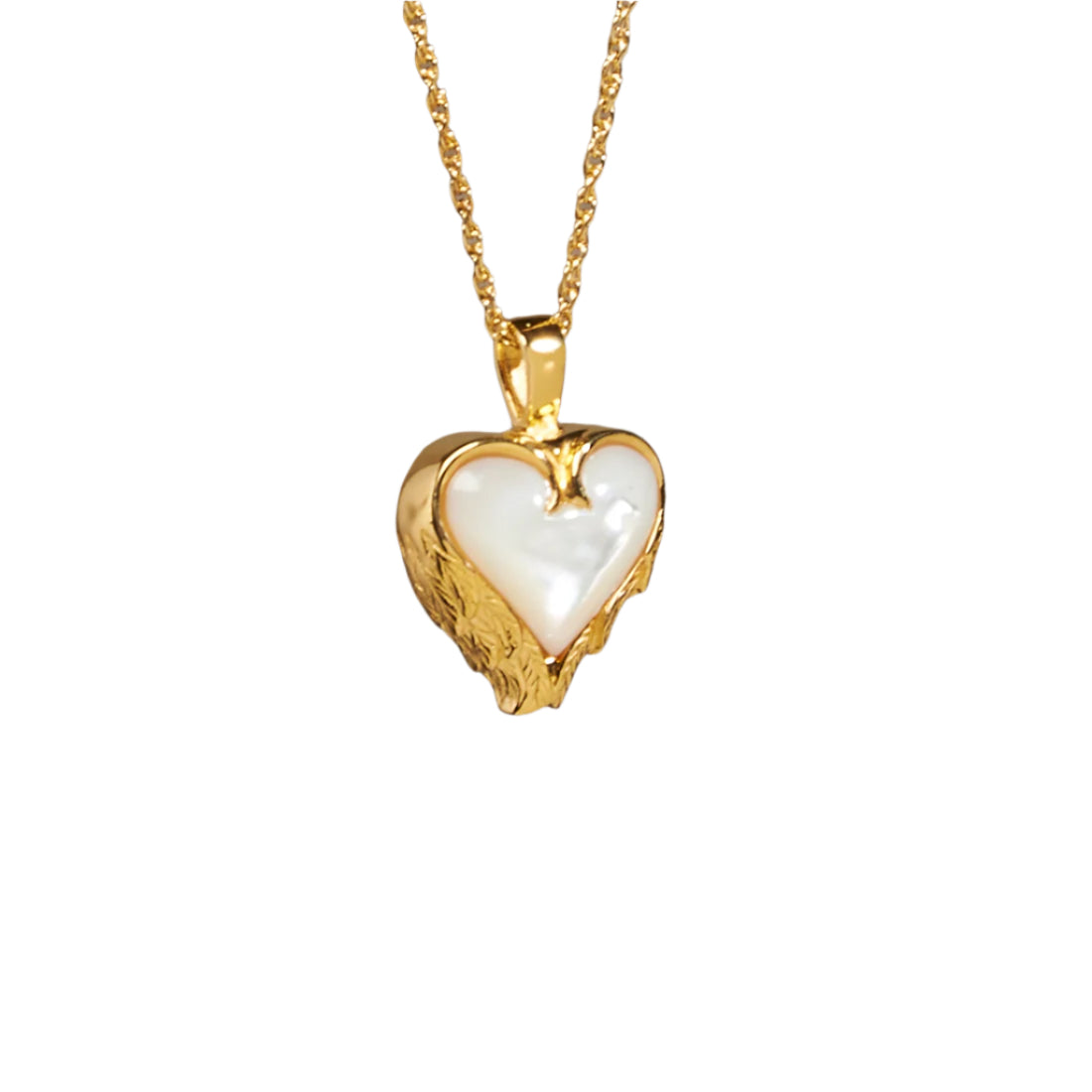 Mother of Pearl Heart Cremation Pendant; 14k Gold Plated