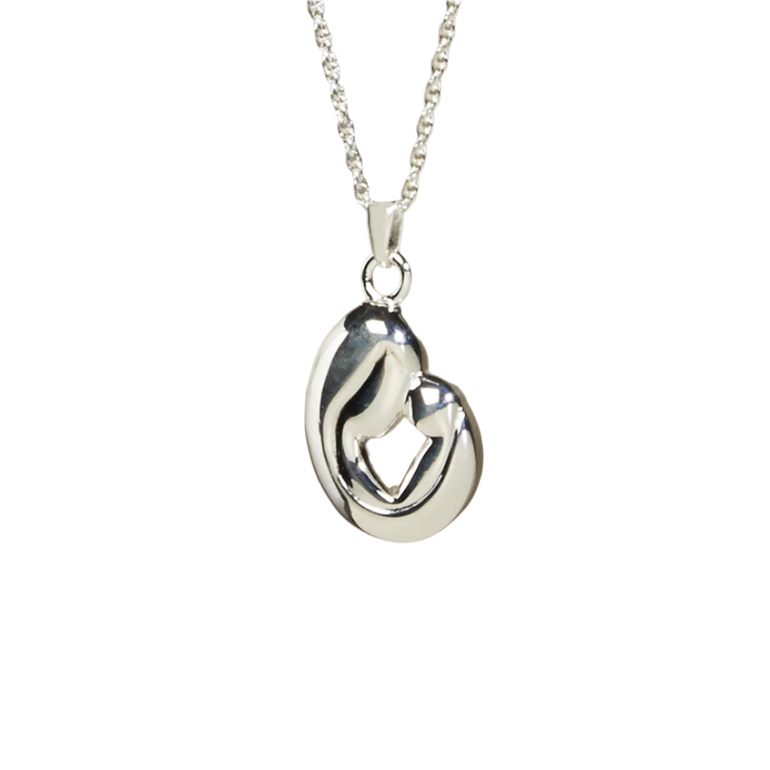 Mother and Child Cremation Pendant; Sterling Silver
