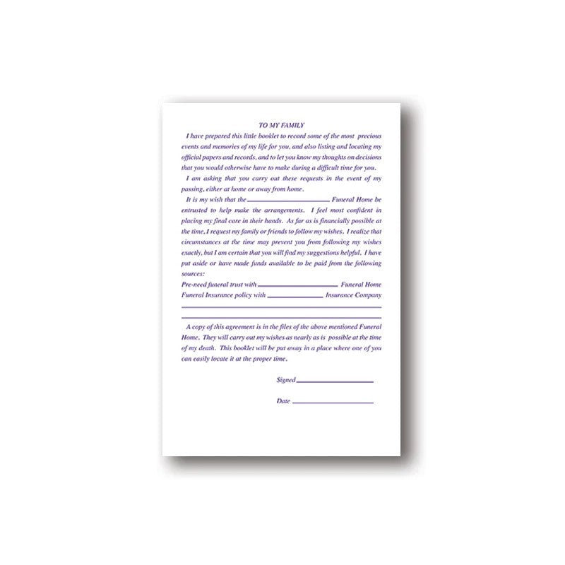 Reflections and Request Pre-Need Booklet