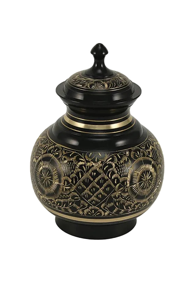 Black Brass Hand-Etched Engraved Design