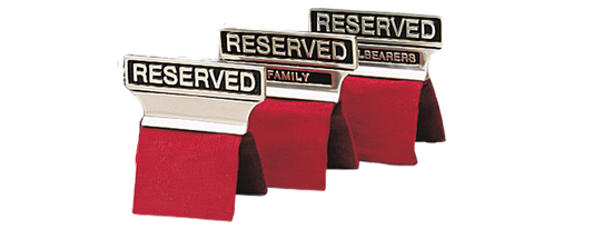 Pew & Chair Reserved Sign; Metal