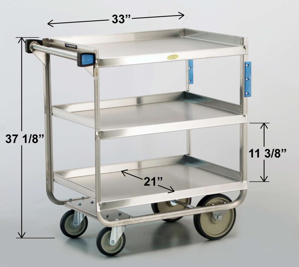 Stainless Steel Heavy-Duty Cart 3 Shelf