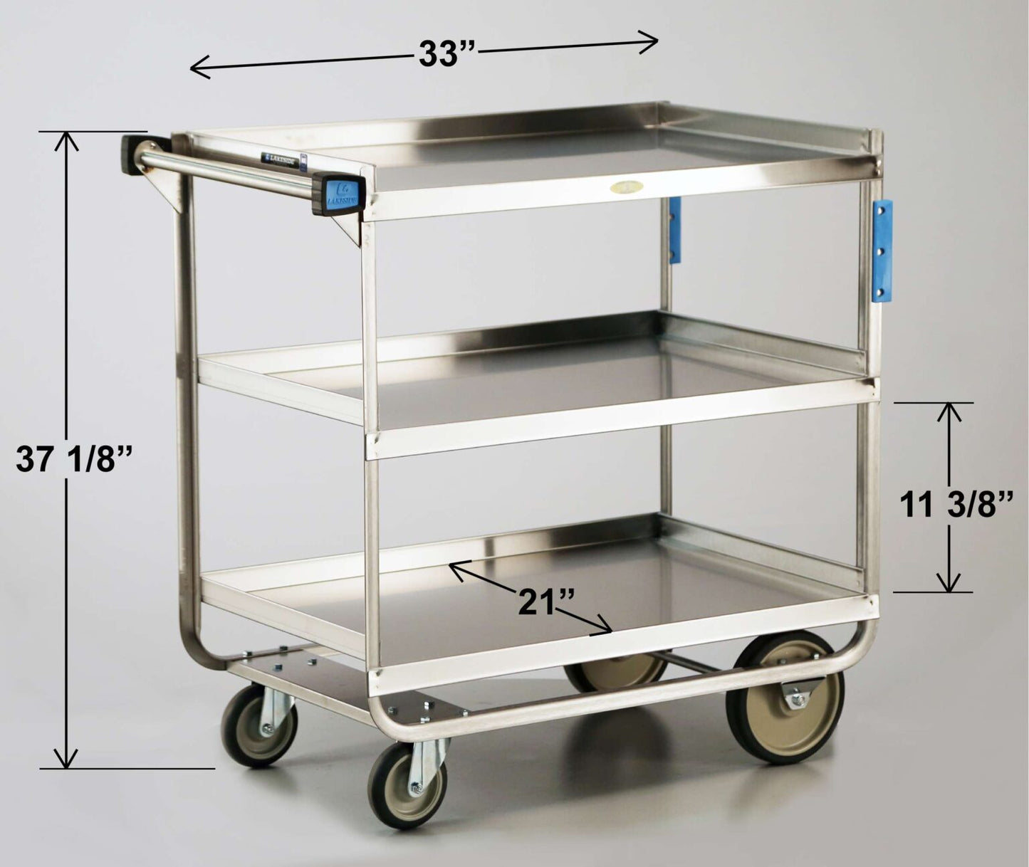 Stainless Steel Heavy-Duty Cart 3 Shelf