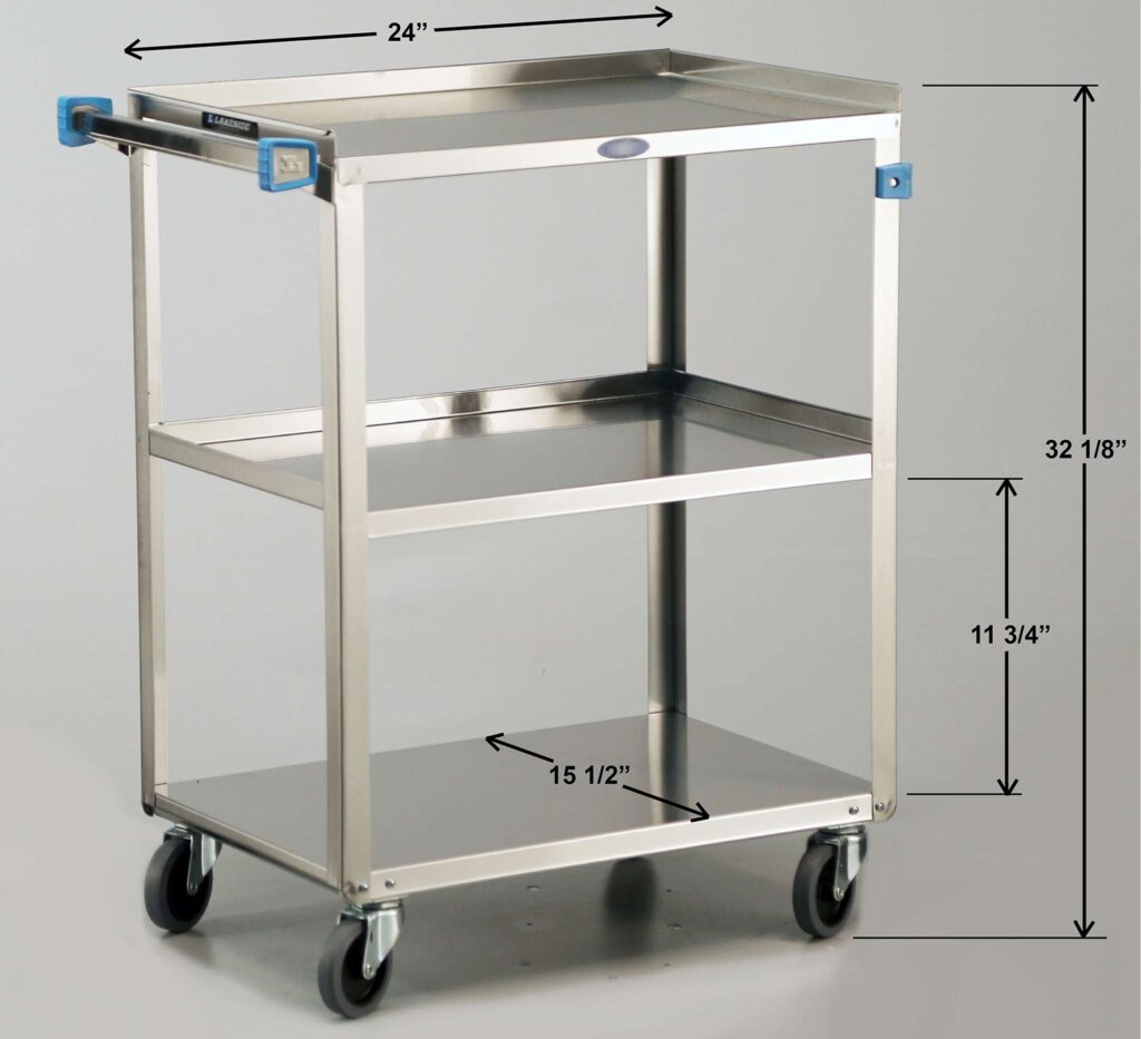 Stainless Steel Utility Carts 3 Shelf