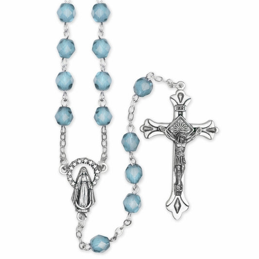 Light Blue Bead Rosary