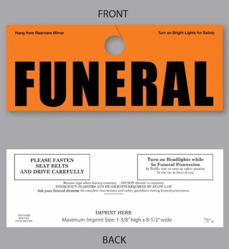 Funeral Hanger Tag