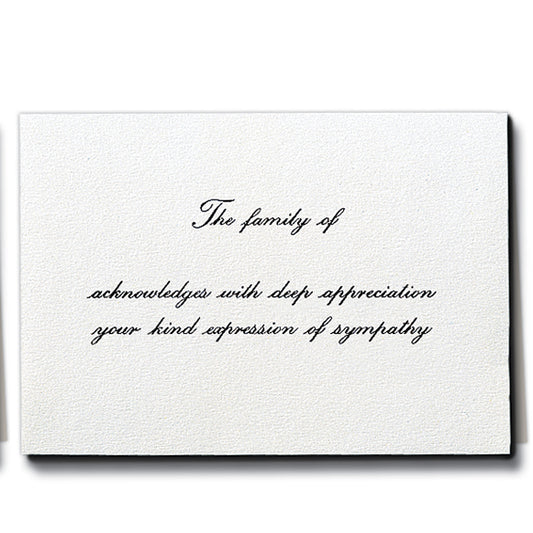 Acknowledgement Card; Horizontal Flat Panel