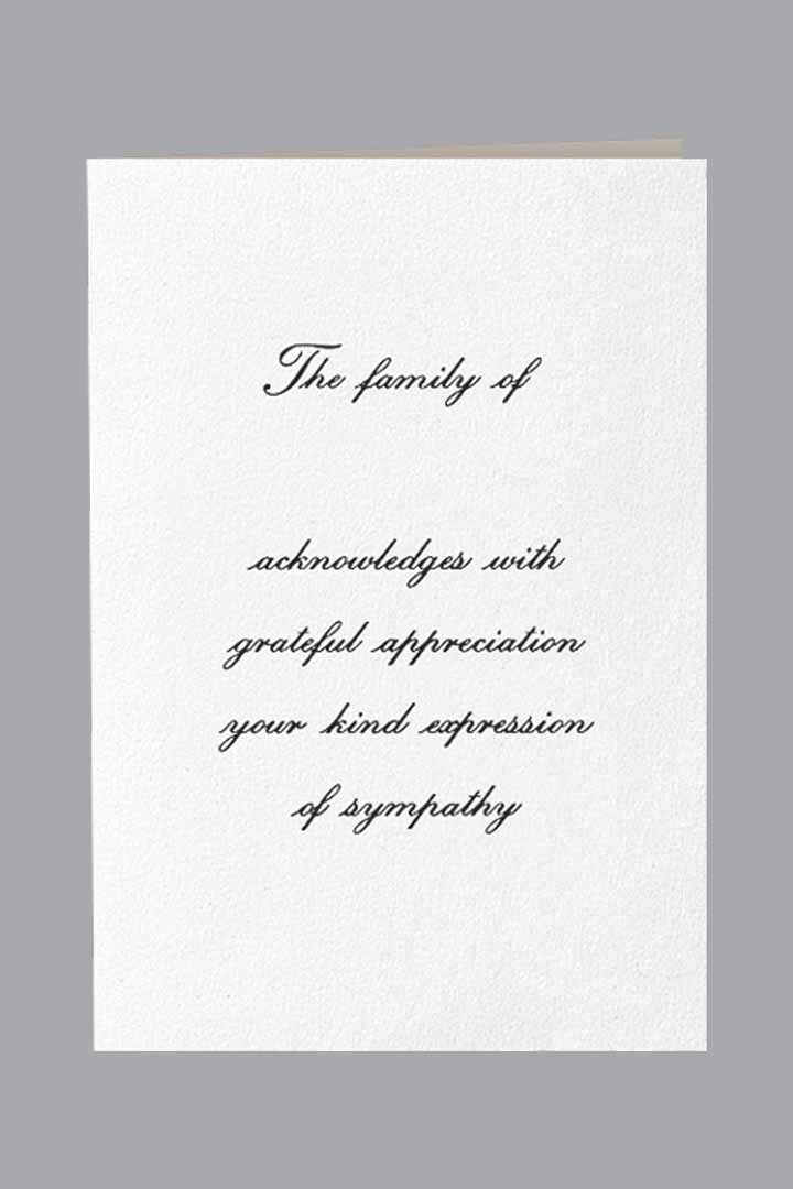 Standard Print Acknowledgment Cards