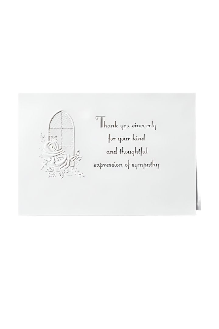 Floral Window Acknowledgment Embossed w/Standard Print