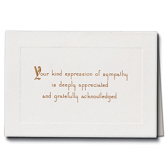 Acknowledgement Card; Gold Series, Embossed Panel