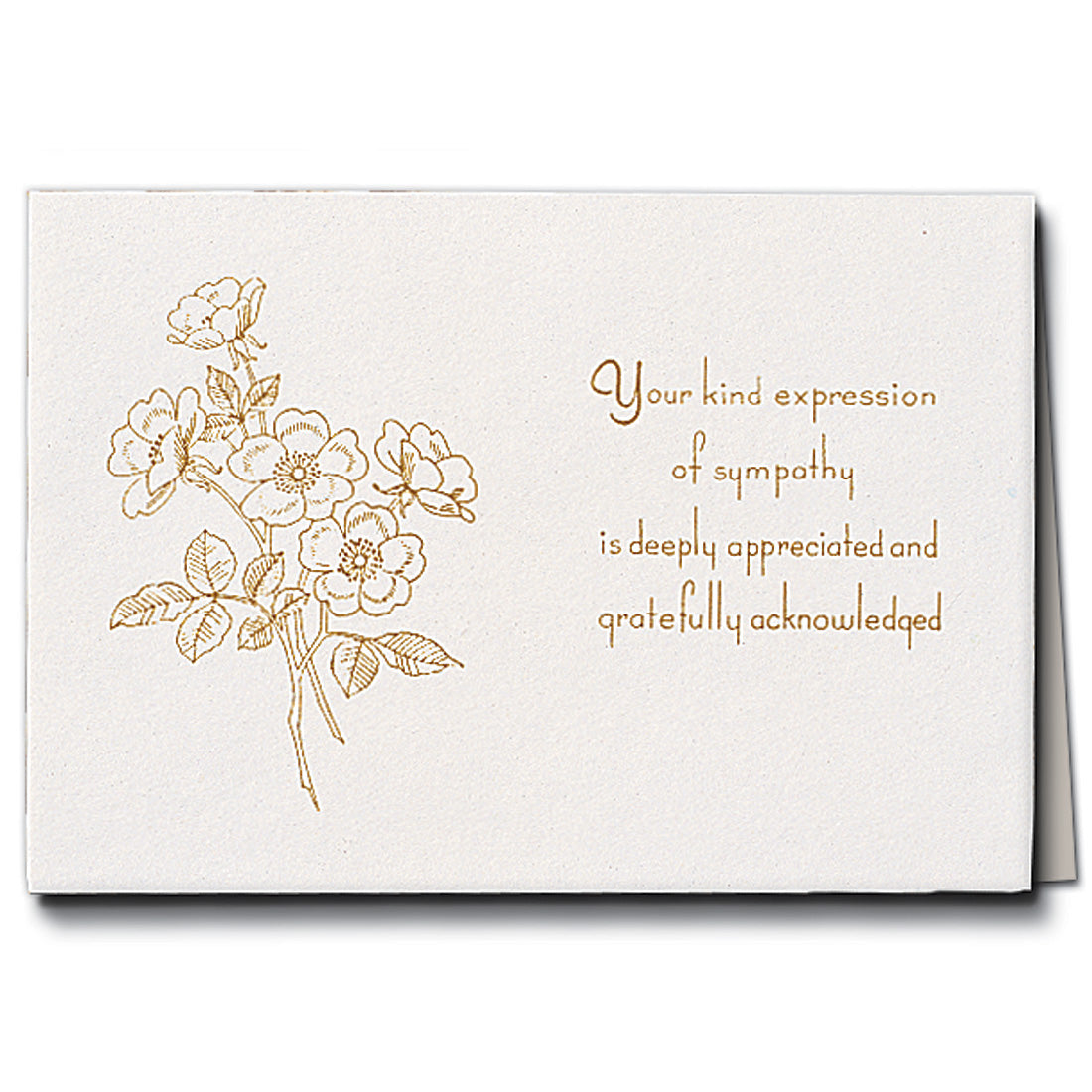 Acknowledgement Card; Gold Series, Bouquet