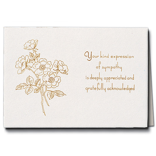 Acknowledgement Card; Gold Series, Bouquet