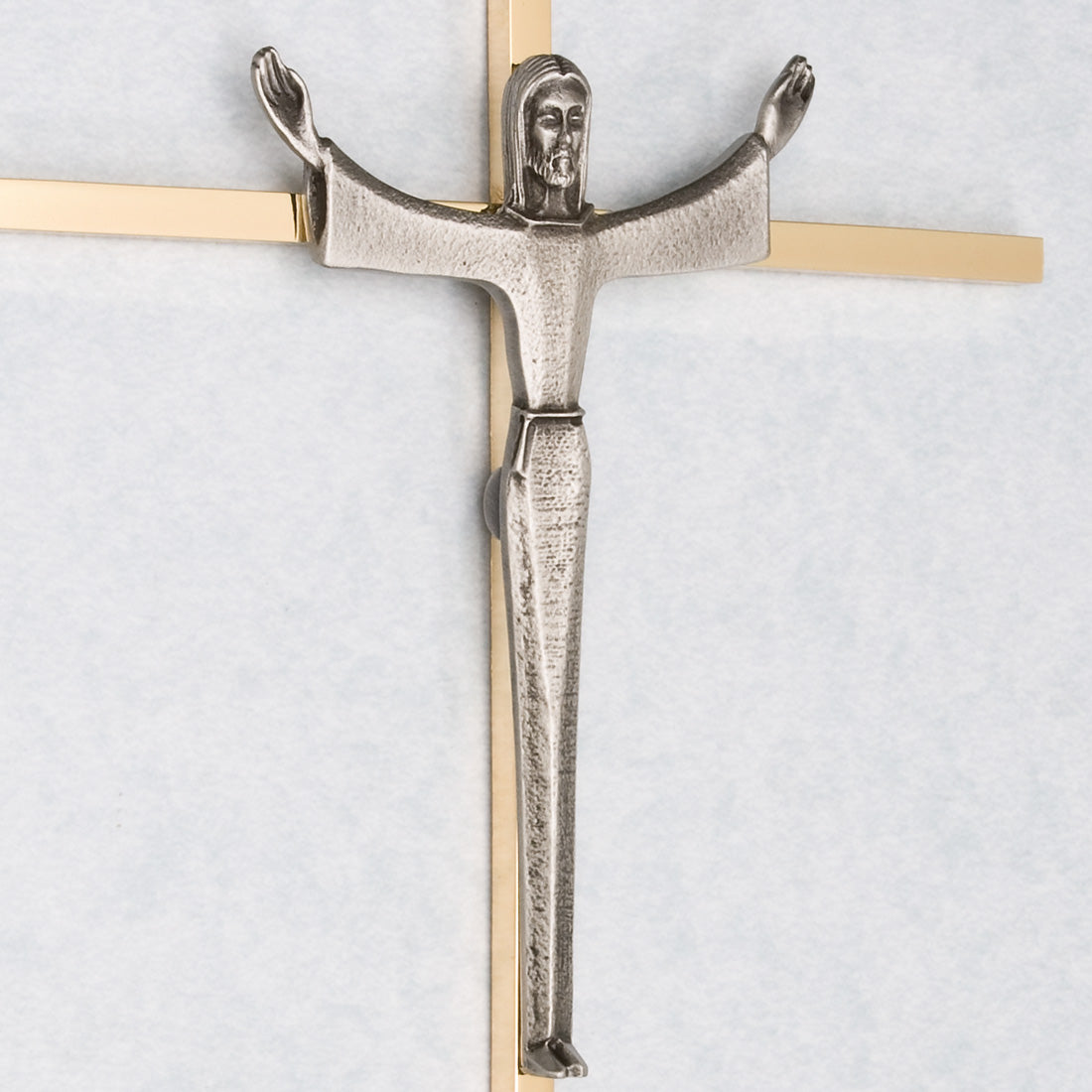 10" Crucifix: Gold with Antique Silver