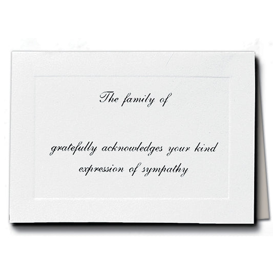 Acknowledgement Card; Horizontal Embossed Panel-1