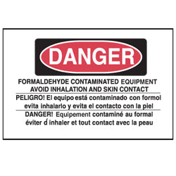 Danger Formaldehyde Equipment