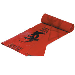 3 Gallon Red Biohazard Bags on Roll