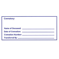 Cremation Container ID Label