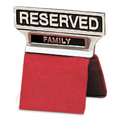 Pew & Chair Reserved Sign; Metal