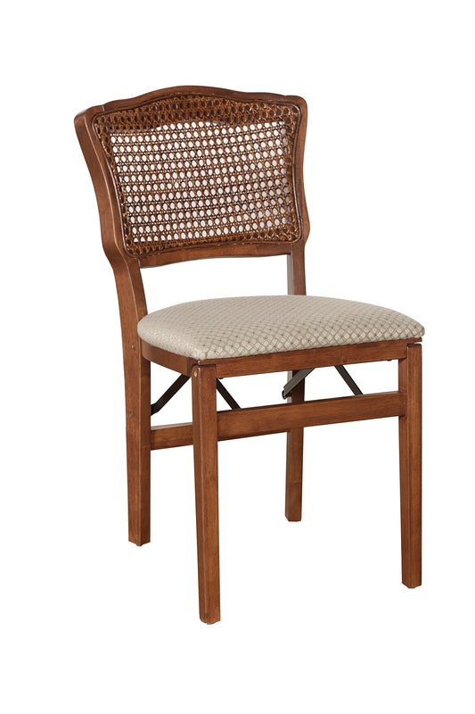 French Cane Upholstered Chair