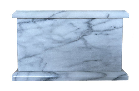 White Rectangle Marble Urn