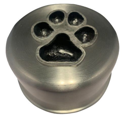 Pewter Paw Urn w/Black Paw Motif 25 cu. in.