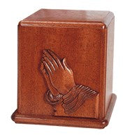 Praying Hands Mahogany Urn