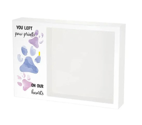 Remembrance Shadowbox - Purple Paw Prints 70 cu. in.