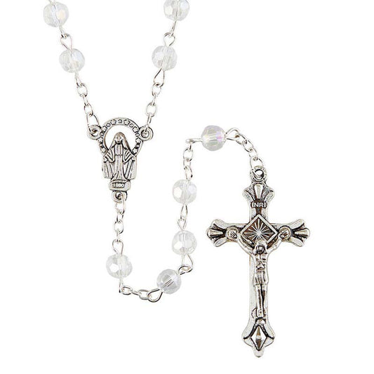 Clear Borealis Bead Rosary