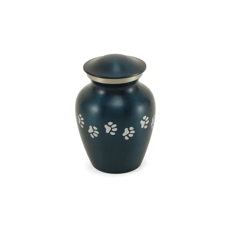 Ocean Blue Paw Print Urn 25 cu. in.