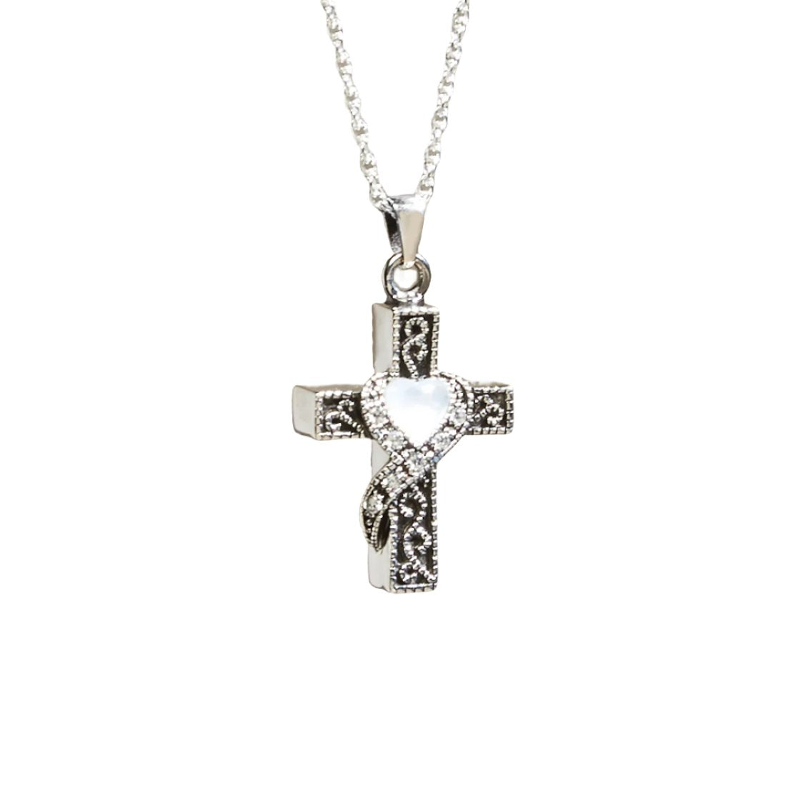 Heart Stone Cross Pendant