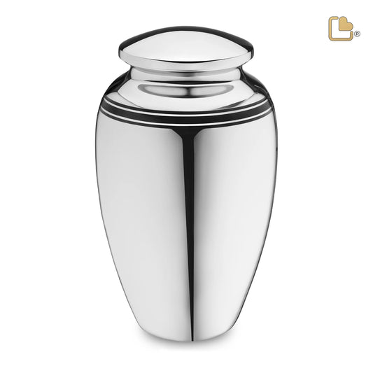LoveUrns® ArtDeco Polished Silver Urns