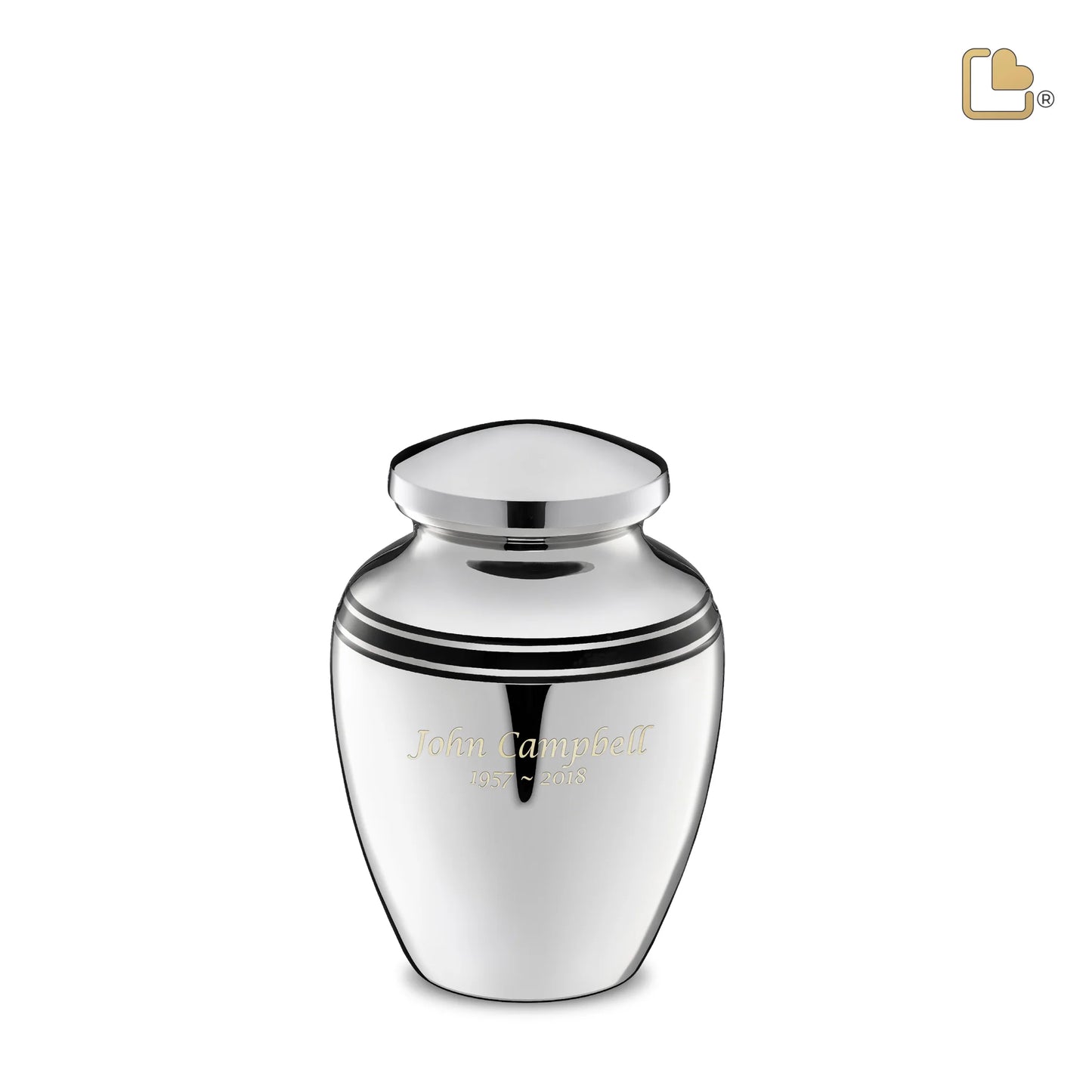 LoveUrns® ArtDeco Polished Silver Urns