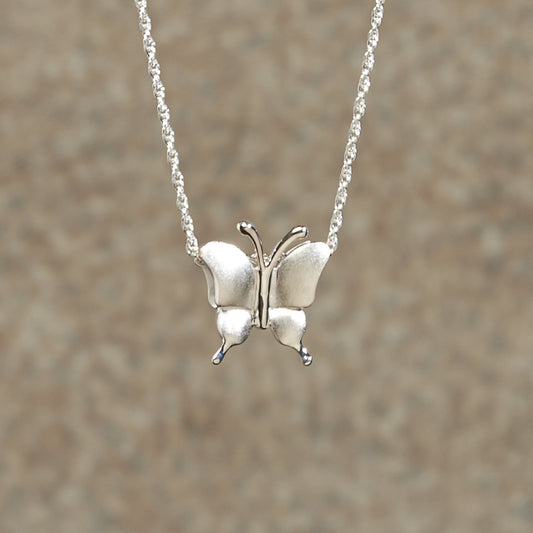 Petite Butterfly Cremation Pendent; Sterling Silver