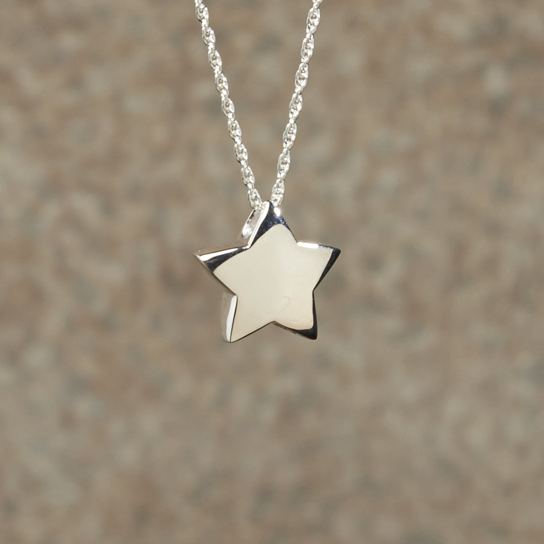 Star Cremation Pendant; Sterling Silver