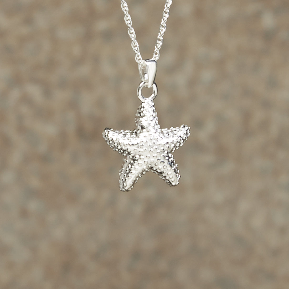 Starfish Cremation Pendant; Sterling Silver