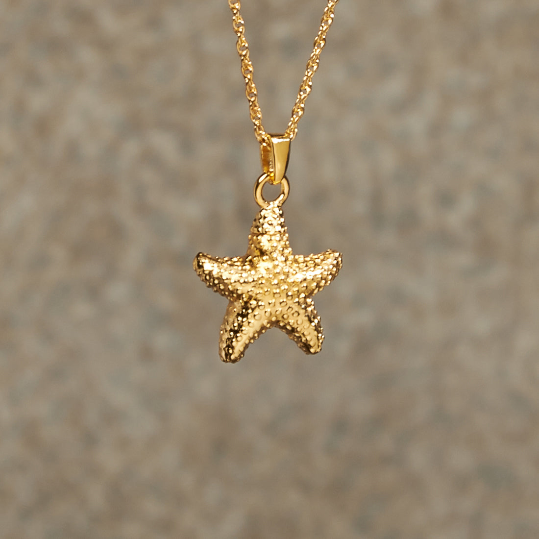 Starfish Cremation Pendant; 14k Gold Plated