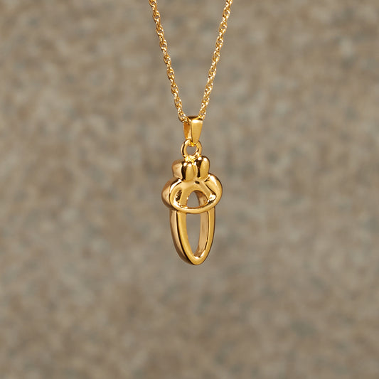 Loving Couple Cremation Pendant; 14k Gold Plated