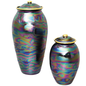 Blue Pearl Iridescent Urns