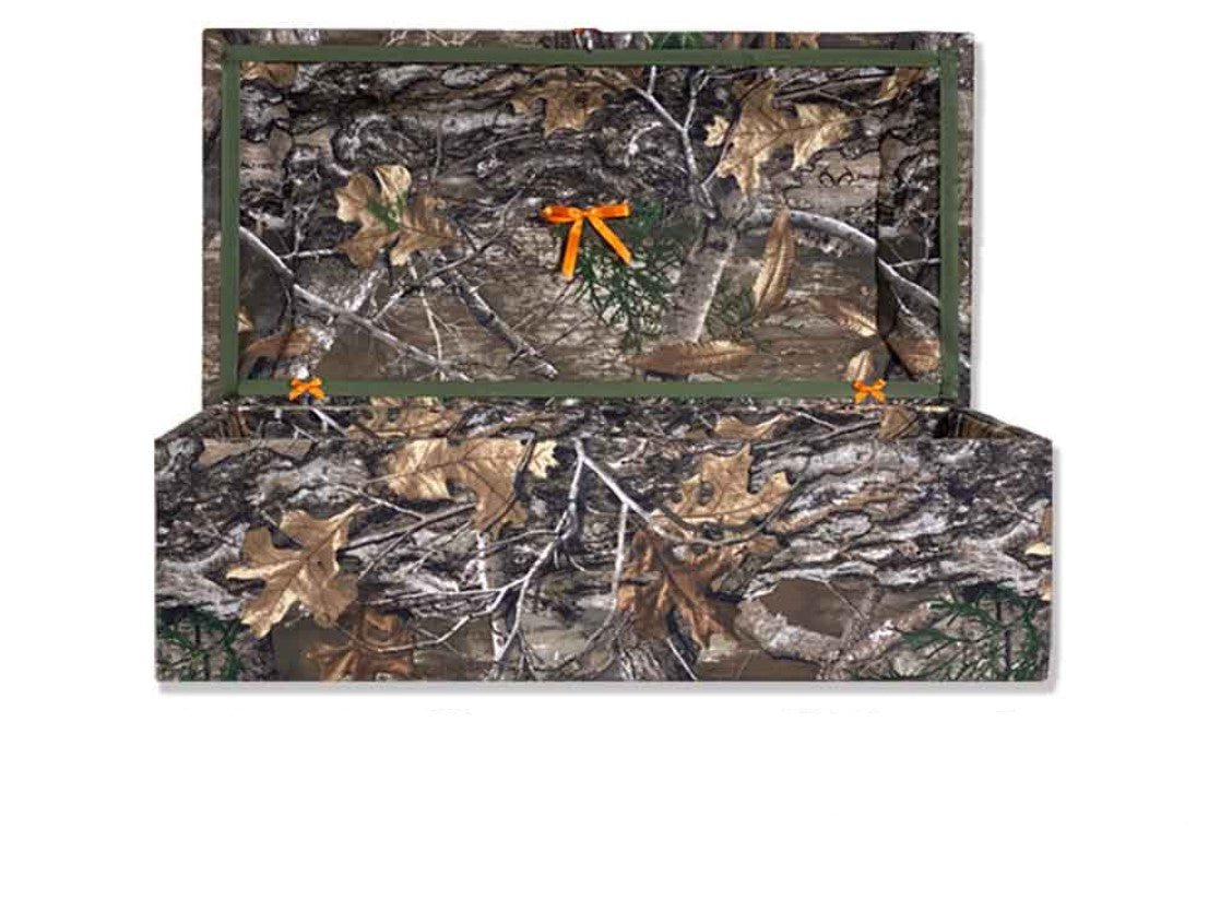 Camo Cloth Covered Pet Casket