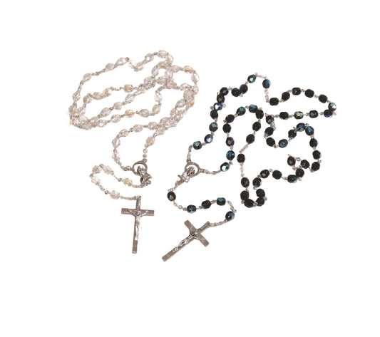 Crystal & Black Borealis Rosaries Package