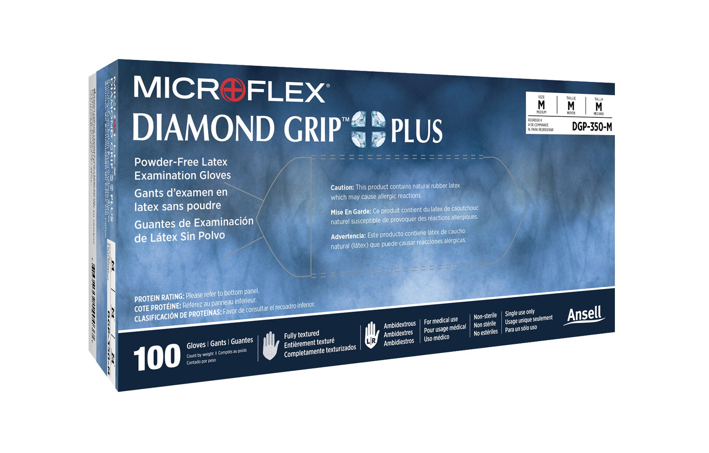 Microflex Diamond Grip Gloves, Latex