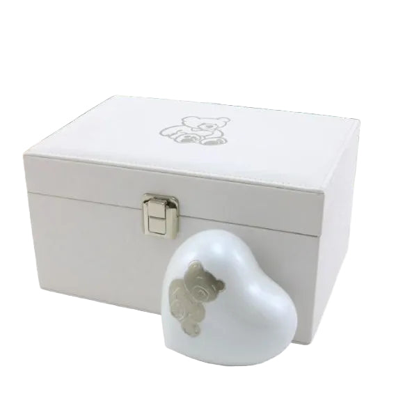 Teddy Bear Heart Urn & Memory Chest